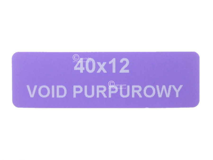 Naklejki serwisowe purpurowy VOID 40mm x12mm