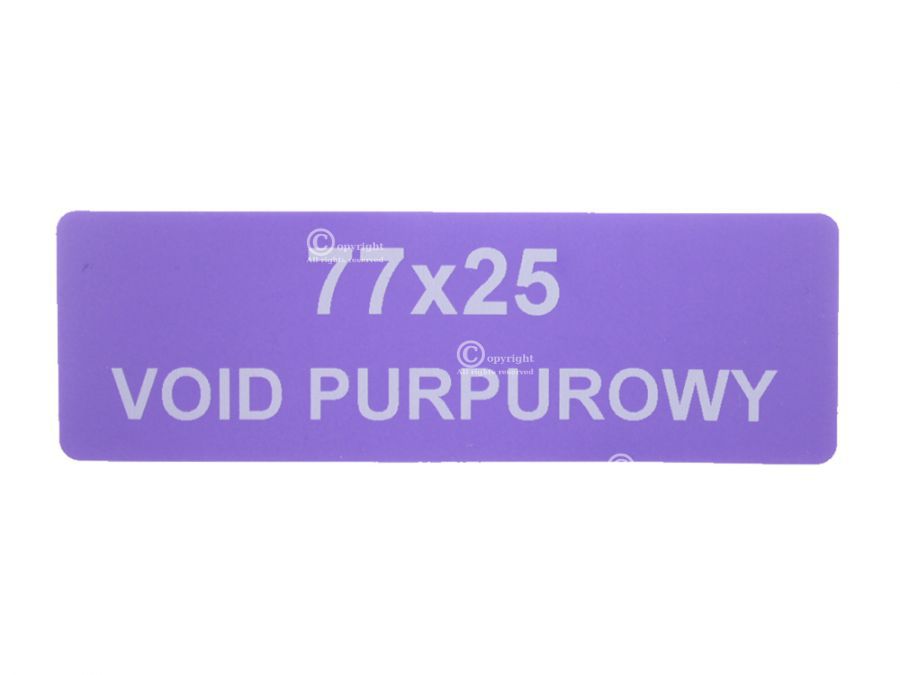 Etykiety VOID purpurowy 77x25mm