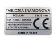 Tabliczki foliowe znamionowe 55mm x35mm