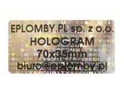 Stickery gwarancyjne hologram w rozmiarze 70mm x35mm