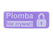 Przykład nadruku na plombie purpurowy VOID