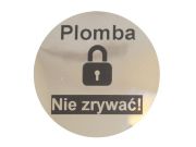 Przykład nadruku na plombach okrągłych VOID Lustro