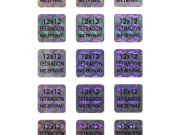 Naklejki hologram tetragon w rozmiarze 12mm x12mm