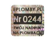 Przykład numeracji na plombach holograficznych