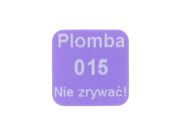 Przykład numeracji na plombie gwarancyjnej purpurowy VOID