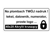 Sticker zabezpieczający akrylit 40mm x20mm