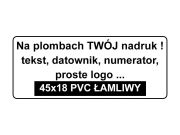 Naklejki plombujące PVC łamliwy 45mm x18mm