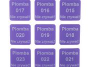 Numeracja na plombie purpurowy VOID