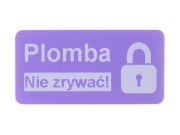 Przykład nadruku na stickerze gwarancyjnym purpurowy VOID