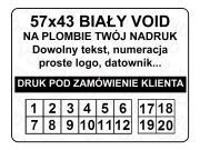 Plomby gwarancyjne VOID Biały 57x43mm