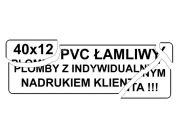 Plomby gwarancyjne PVC łamliwy 40mm x12mm