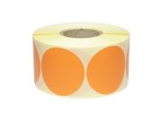 Etykiety termiczne pomarańczowe okrągłe fi70mm