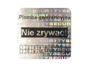 Datownik na stickerze hologram security void