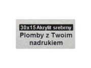 Stickery gwarancyjne srebrny akrylit 30x15mm