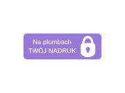 Przykład nadruku na fioletowym stickerze VOID